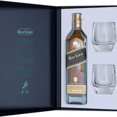 Johnnie Walker Blue Label With 2 Crystal Glasses 750ml